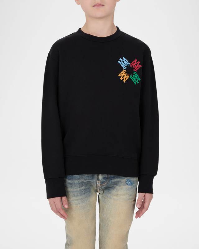 Kid's MA Quad Scribble Crew Sweatshirt, Size 4-12
